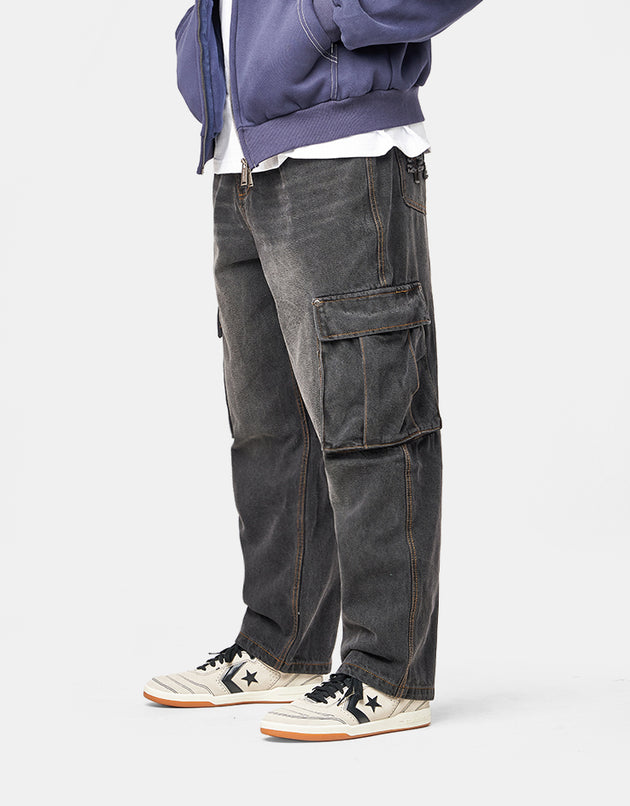 ICHPIG Warrior Cargo Jeans - Faded Black