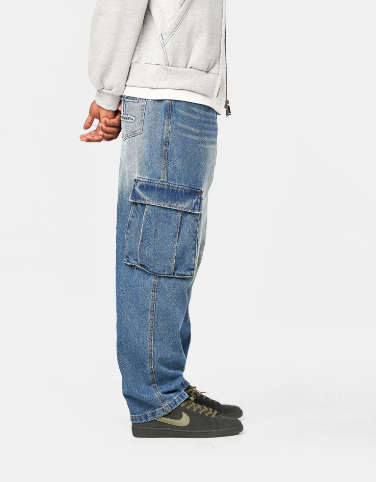ICHPIG Warrior Cargo Jeans - Faded Indigo