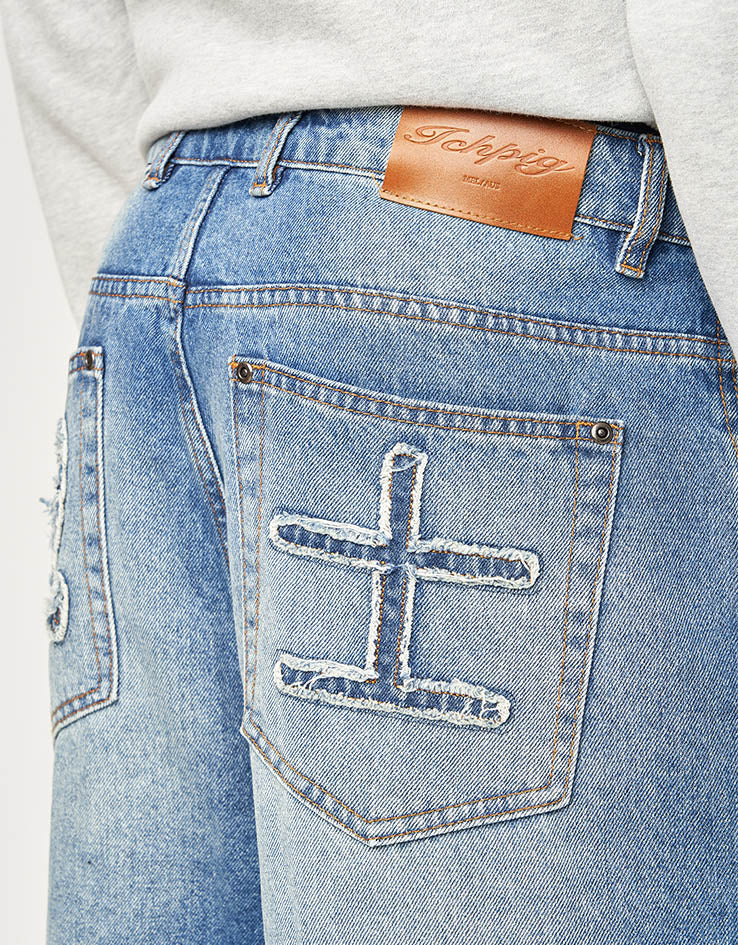 ICHPIG Warrior Cargo Jeans - Faded Indigo