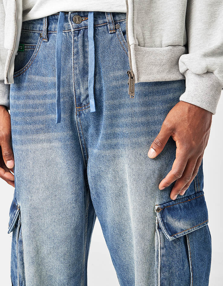ICHPIG Warrior Cargo Jeans - Faded Indigo