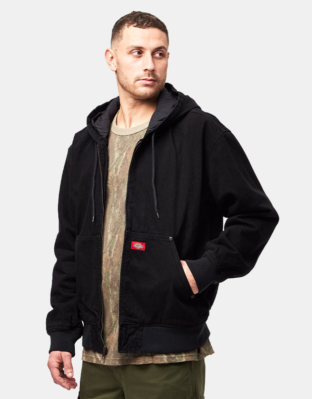 Dickies Hilham Lined Denim Hooded Bomber - Black