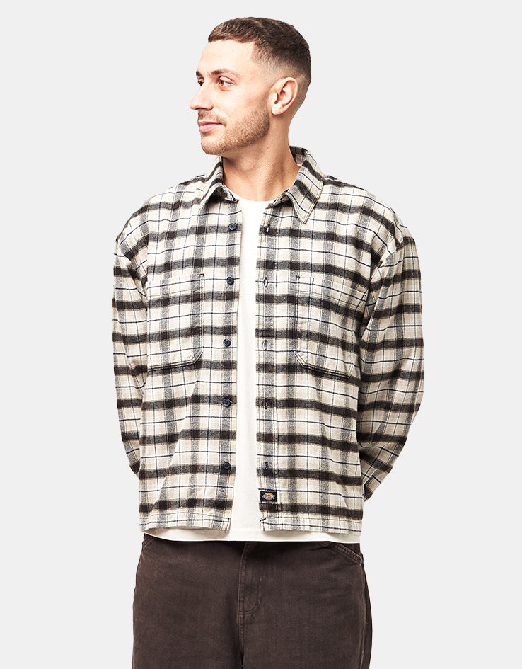Dickies Jerome Cropped L/S Flannel Shirt - Black