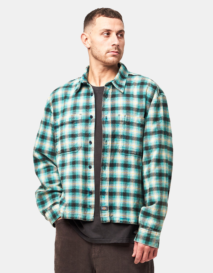 Dickies Jerome Cropped L/S Flannel Shirt - Lincoln Green