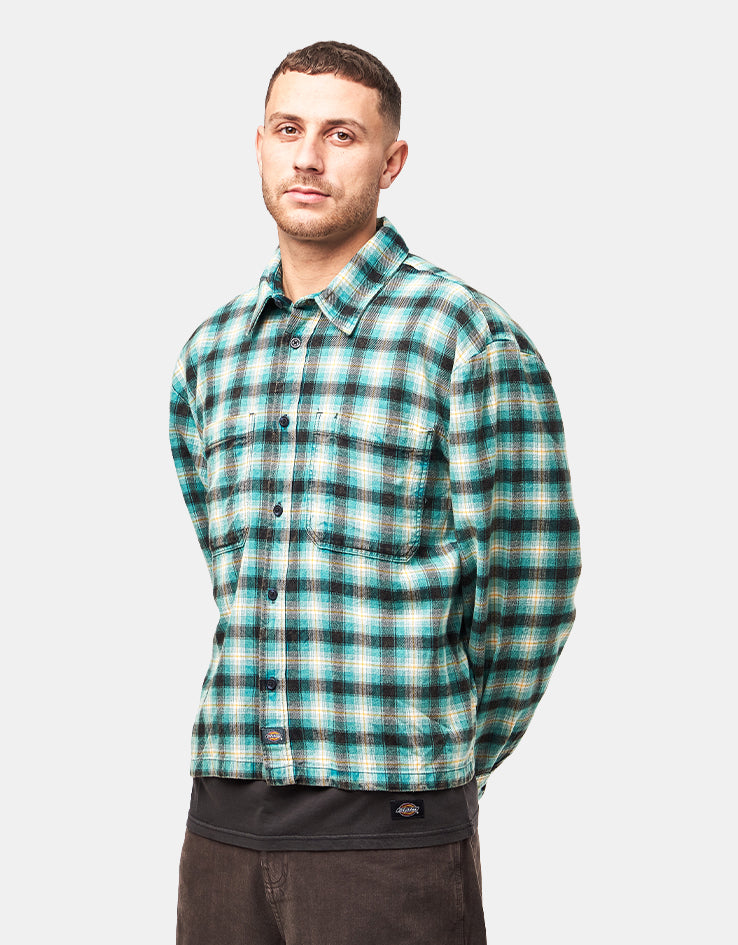 Dickies Jerome Cropped L/S Flannel Shirt - Lincoln Green