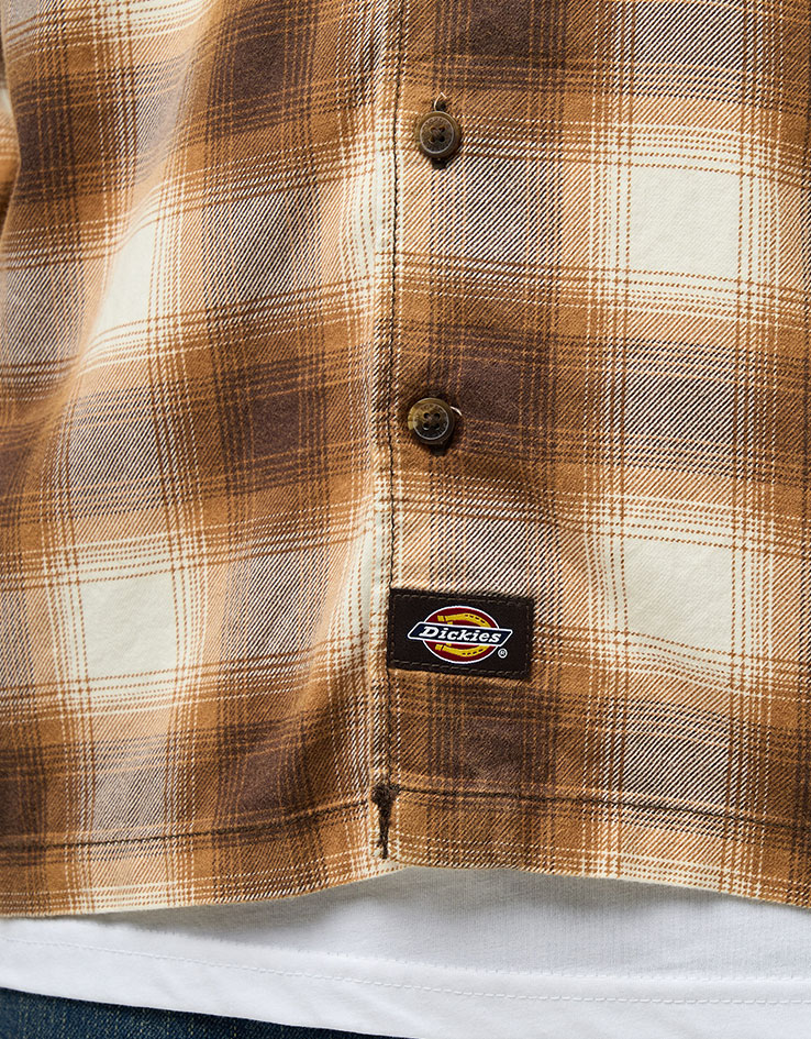 Dickies Gulfport L/S Flannel Shirt - Chocolate Brown