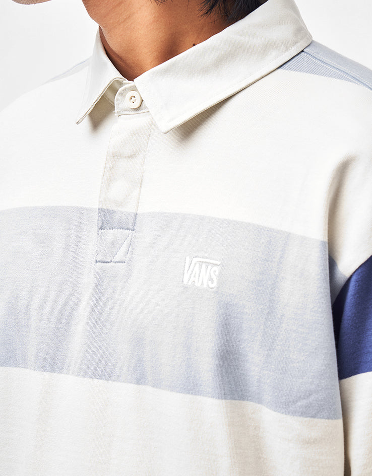 Vans 2-Tone Stripe Ward L/S Rugby Shirt - Marshmallow/Soft Slate