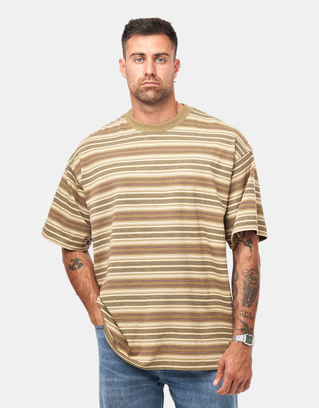 Vans Stripe Ringer Loose T-Shirt - Olive Brown
