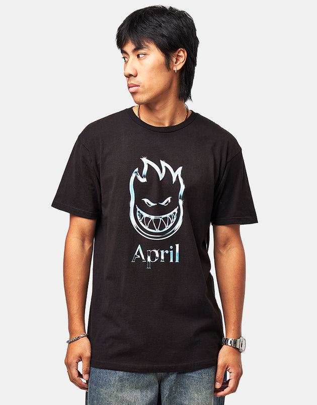Spitfire x April Chrome Bighead T-Shirt - Black