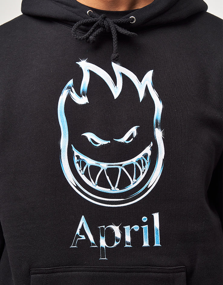 Spitfire x April Chrome Bighead Pullover Hoodie - Black