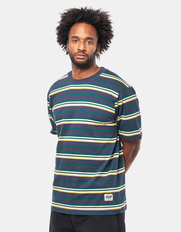 Parlez Ashby Yarn Dyed Stripe T-Shirt - Midnight Stripe