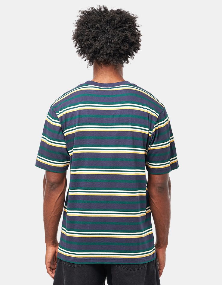 Parlez Ashby Yarn Dyed Stripe T-Shirt - Midnight Stripe