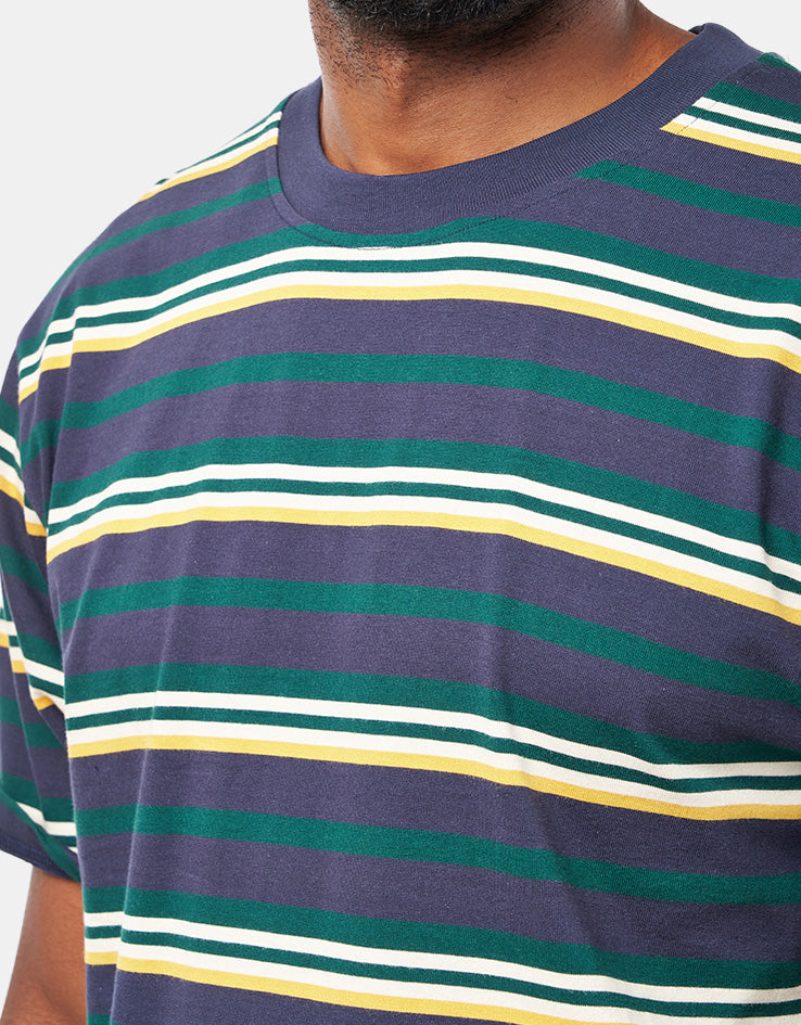 Parlez Ashby Yarn Dyed Stripe T-Shirt - Midnight Stripe