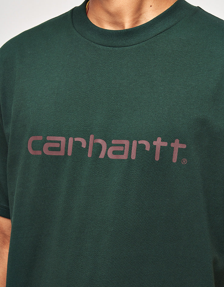 Carhartt WIP S/S Script T-Shirt - Dark Scarab/Palisander