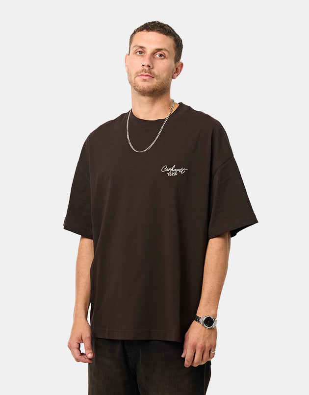 Carhartt WIP S/S Signature Script T-Shirt - Tobacco/Natural