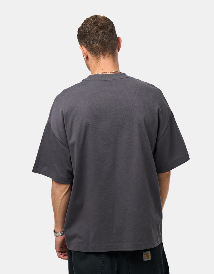 Carhartt WIP S/S Signature Script T-Shirt - Graphite/Dark Scarab