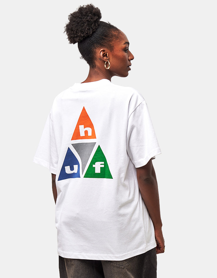 HUF Prism Triple Triangle T-Shirt - White/Burnt Orange