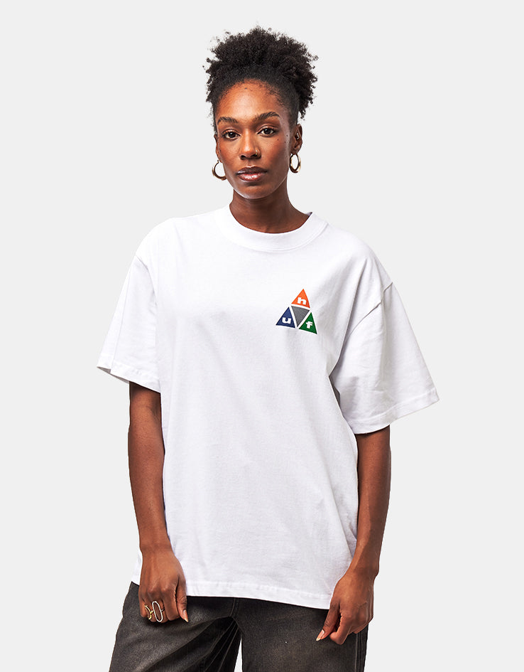 HUF Prism Triple Triangle T-Shirt - White/Burnt Orange