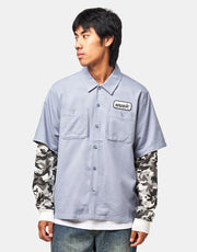HUF Shadows L/S Work Shirt - Light Blue