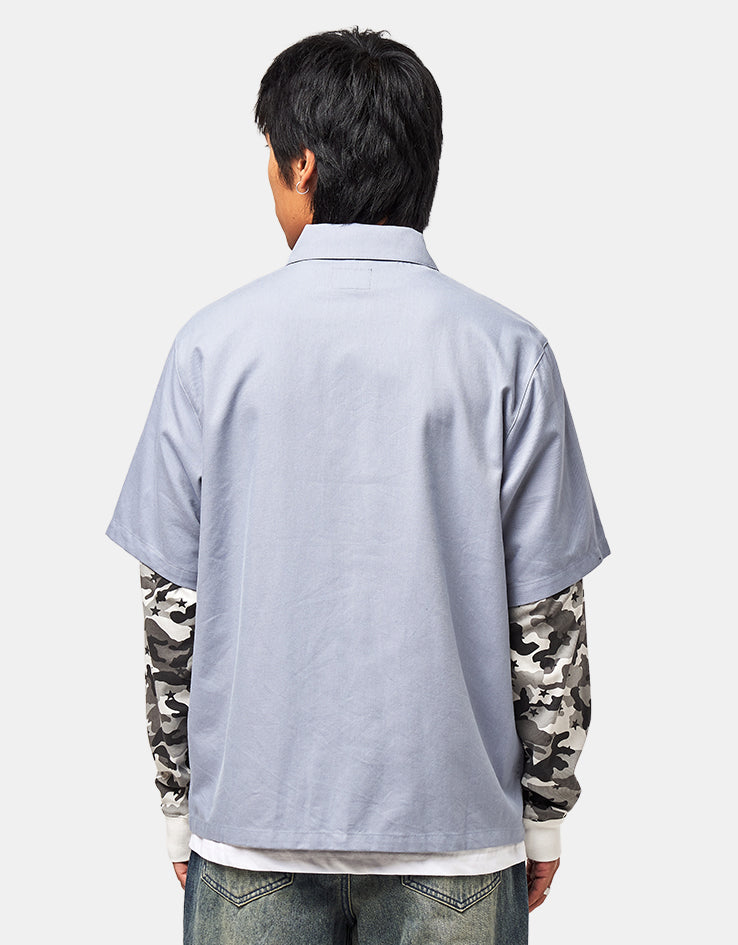 HUF Shadows L/S Work Shirt - Light Blue