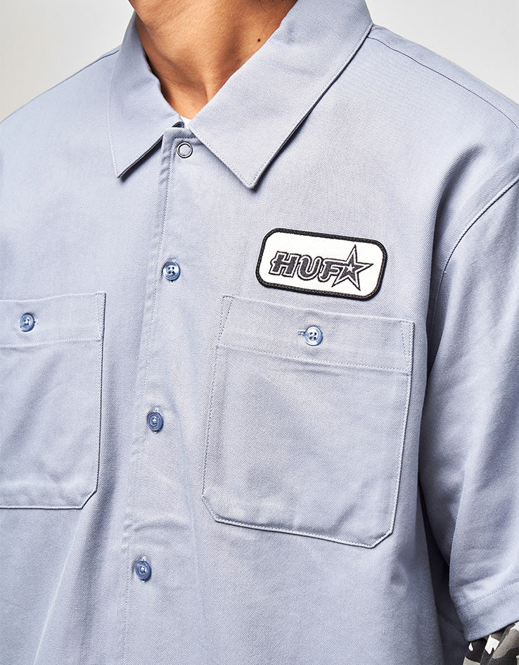 HUF Shadows L/S Work Shirt - Light Blue