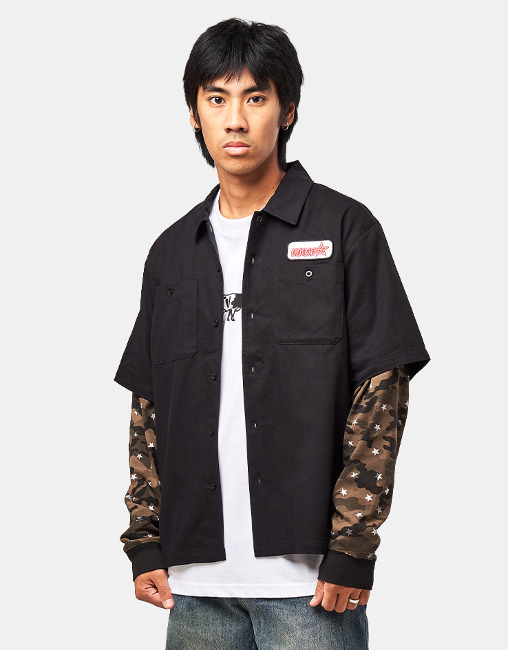 HUF Shadows L/S Work Shirt - Black