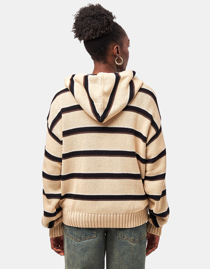 HUF Banks Full Zip Striped Hoodie - Tan