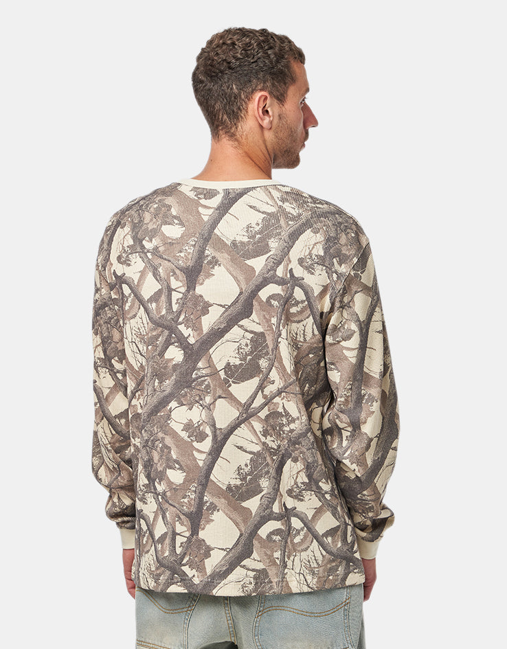 Route One L/S Waffle T-Shirt - Tree Camo (Brown)