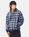 Route One Heavyweight Zip Hoodie (400gsm) - Plaid (Navy)