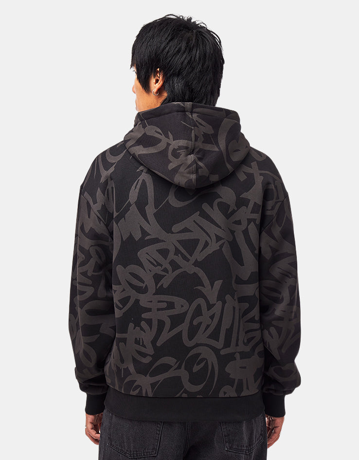 Route One Heavyweight Zip Hoodie (400gsm) - Lightening (Black)