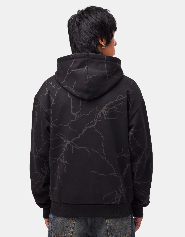 Route One Heavyweight Zip Hoodie (400gsm) - Writers (Black)
