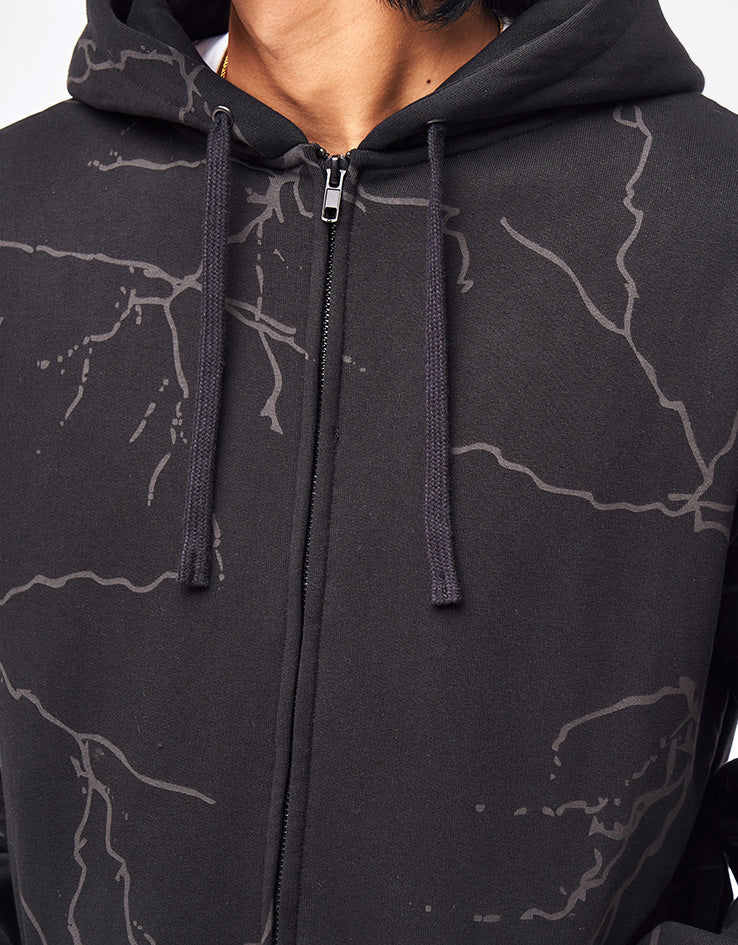 Route One Heavyweight Zip Hoodie (400gsm) - Writers (Black)