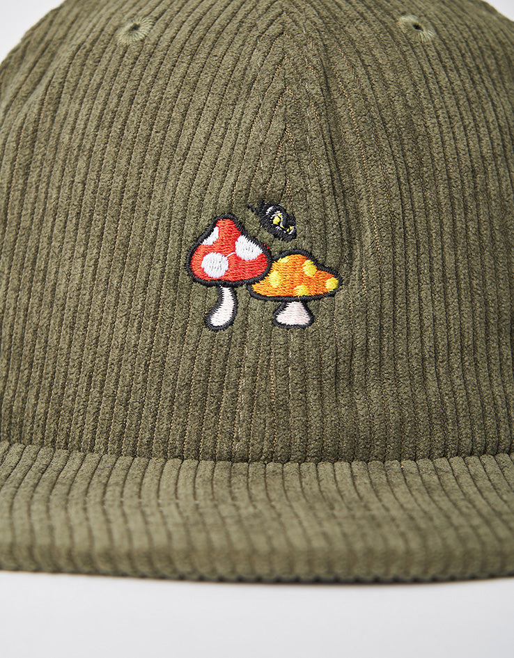 Route One Mushroom Unstructured Cord 6 Panel Cap - Field Green