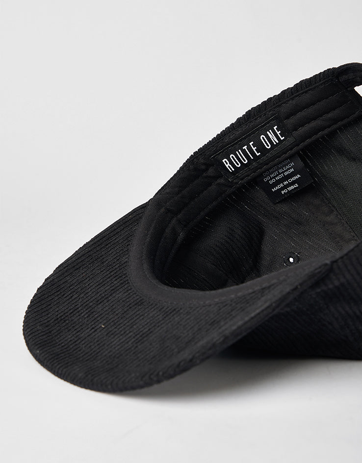 Route One Worldwide Chillers Unstructured Cord 6 Panel Cap - Black