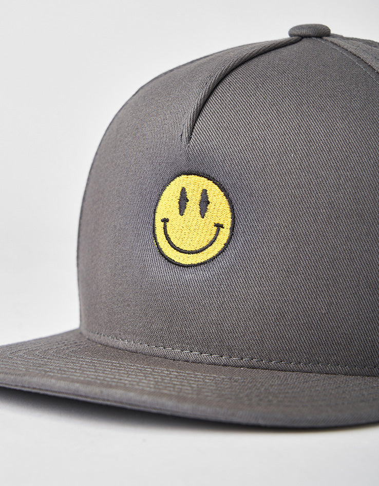 Route One Smile Snapback Cap - Charcoal