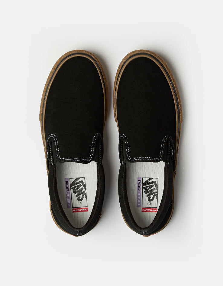 Vans Skate Slip-On Shoes - Black/Gum/White