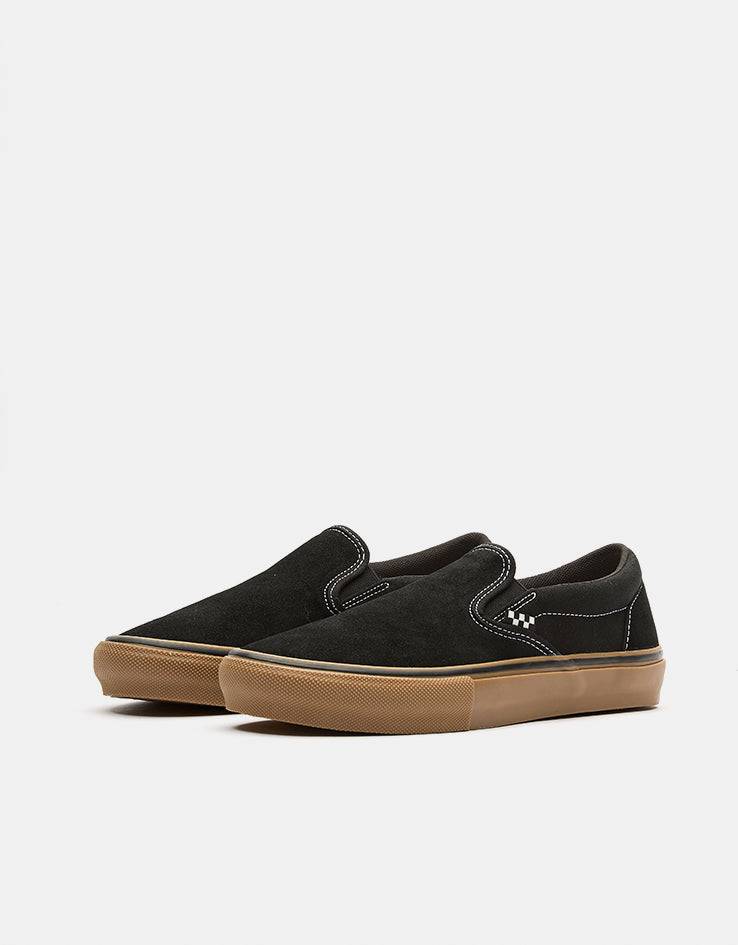Vans Skate Slip-On Shoes - Black/Gum/White