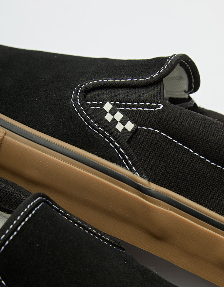 Vans Skate Slip-On Shoes - Black/Gum/White