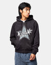 Welcome Allstar Cropped Zip Hoodie - Black