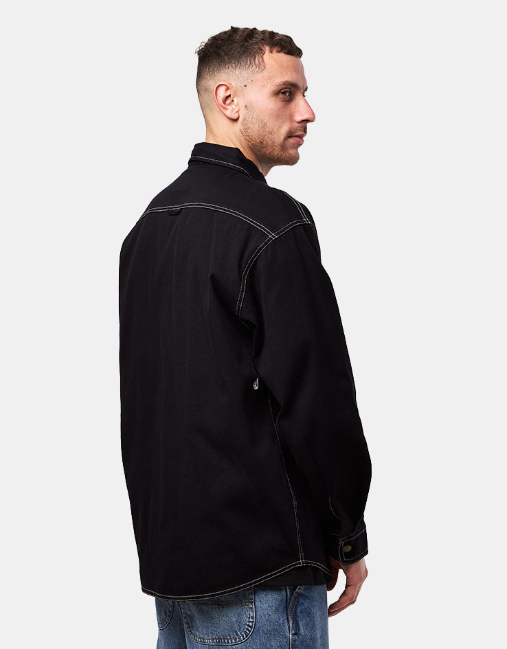 Volcom Levelstone L/S Shirt - Black/White