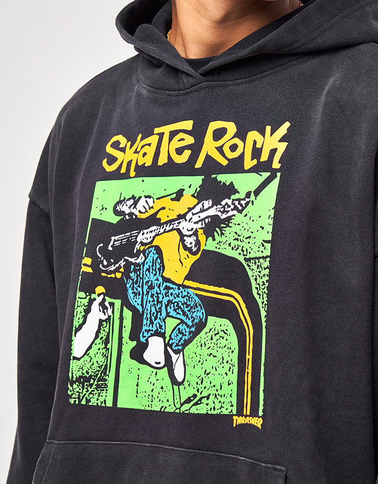 Thrasher Skate Rock Vol II Vintage Heavyweight Pullover Hoodie - Black