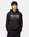 Thrasher Flame Pullover Hoodie - Black (Blue/Orange)