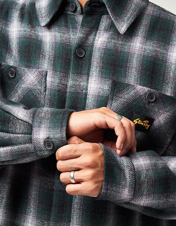 Stan Ray Quilted Plaid Overshirt - Green