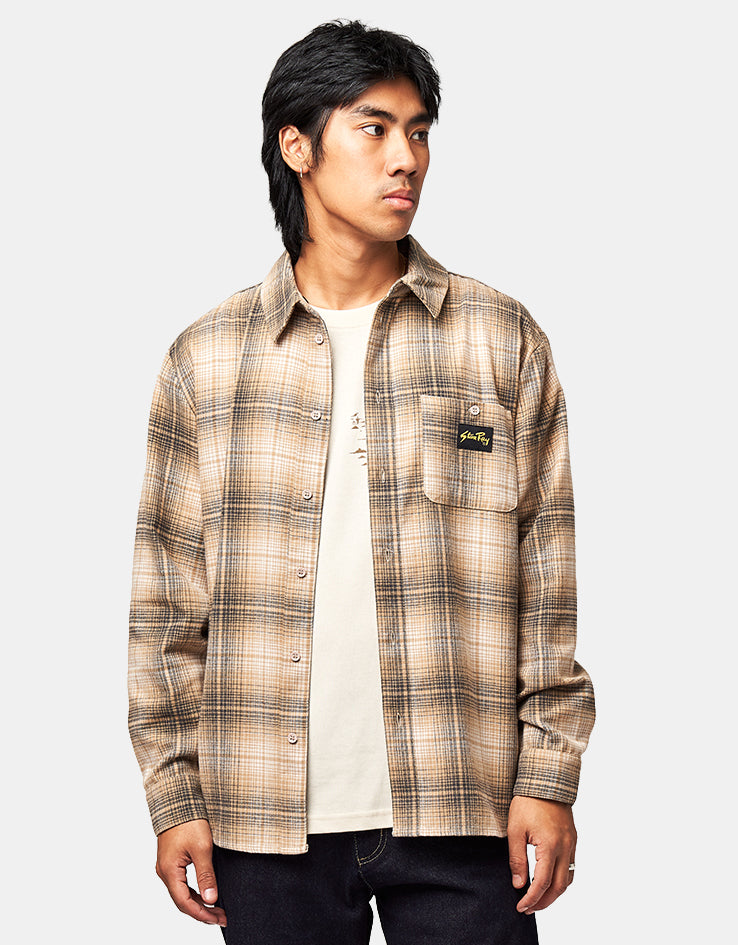 Stan Ray Flannel L/S Shirt - Khaki Plaid