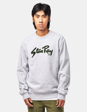 Stan Ray Chenille Patch Crew - Heather Grey/Pineneedle