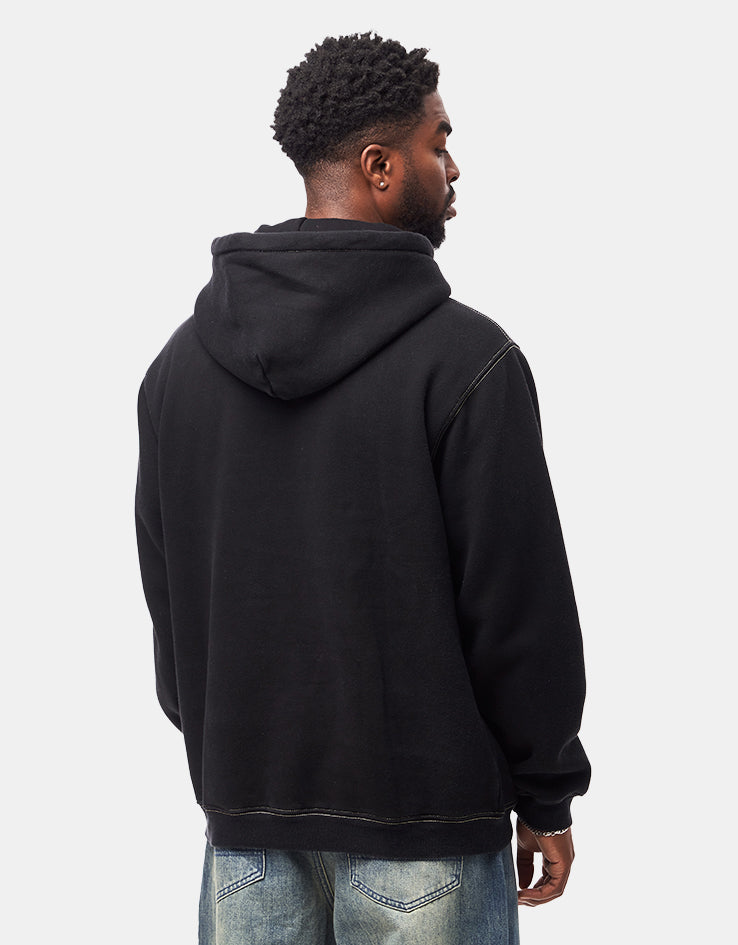 Pass Port Official Contrast Pullover Hoodie - Washed Black