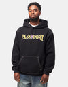 Pass Port Official Contrast Pullover Hoodie - Washed Black
