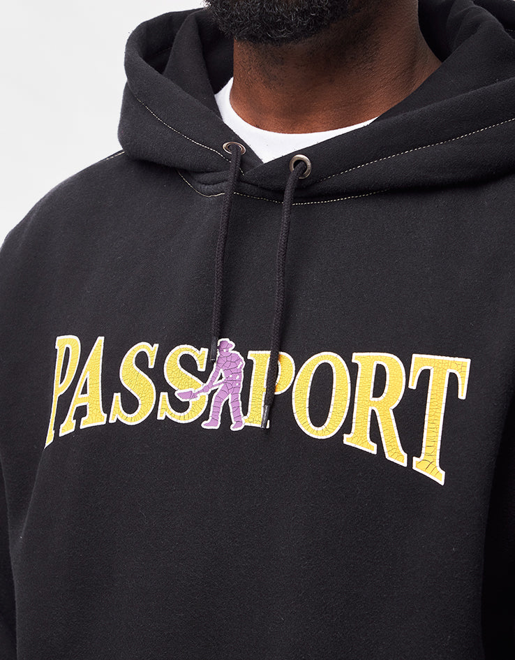 Pass Port Official Contrast Pullover Hoodie - Washed Black
