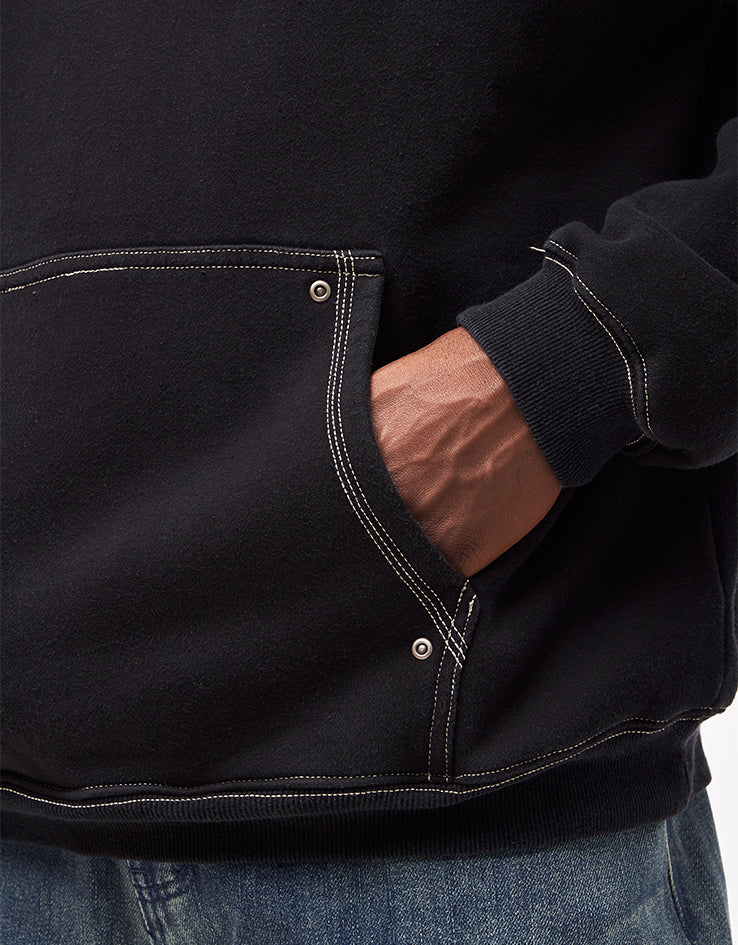 Pass Port Official Contrast Pullover Hoodie - Washed Black