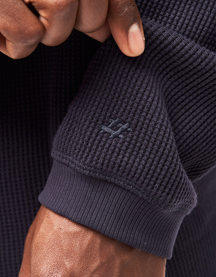 New Balance Numeric Waffle L/S Henley T-Shirt - Dark Knight