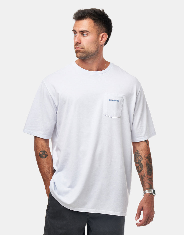 Patagonia Boardshort Logo Pocket Responsibili-Tee - White